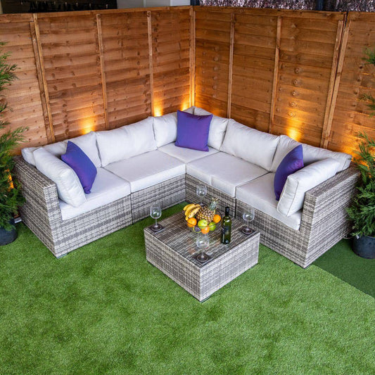 Champagne Mayfair Modular Corner Sofa Set with Coffee Table - Garden Furniture Hub Essex